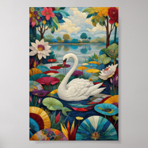Cisne Blanco Arte Popular Maximalista Intenso