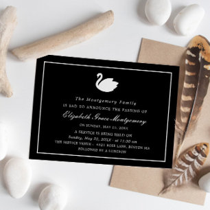 cisne blanco - Invitación conmemorativa negra