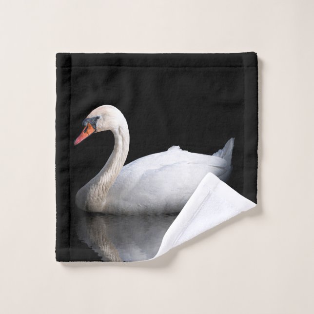 cisne blanco sobre negro (Toallita)
