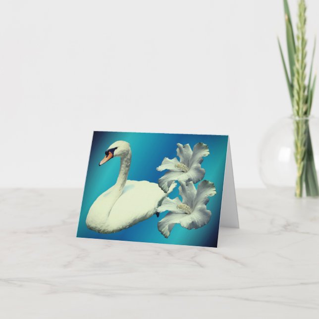 Cisne Blanco y Flor de Hibisco  (Anverso)
