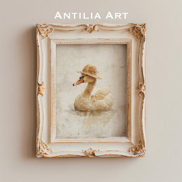 Cisne con arte de aves acuáticas de Gorra de paja