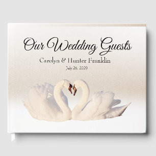 Cisne de amor en libro de invitados de Bodas blanc