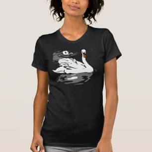 Cisne De Woodcut Victoriana En Camiseta