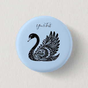 Cisne decorativo negro botón