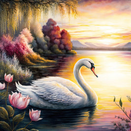 Cisne en el rompecabezas del lago Jigsaw