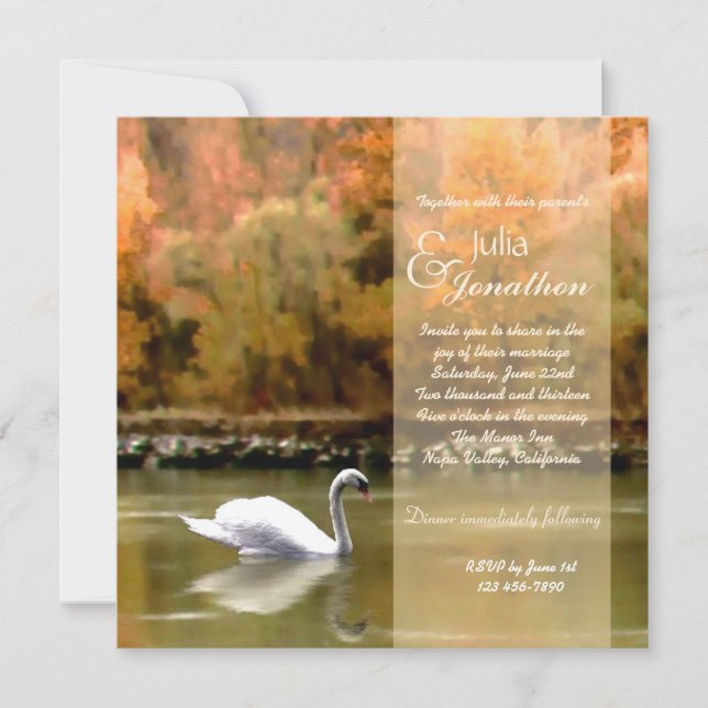 Cisne en la invitación a la boda del Danubio (Anverso)