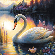 Cisne escénico en el rompecabezas del lago Jigsaw
