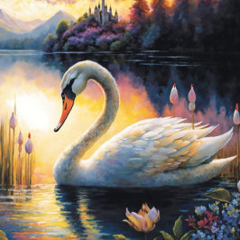 Cisne escénico en el rompecabezas del lago Jigsaw