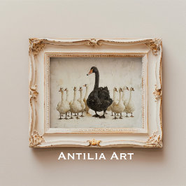 Cisne negro entre el arte animal de la granja de c