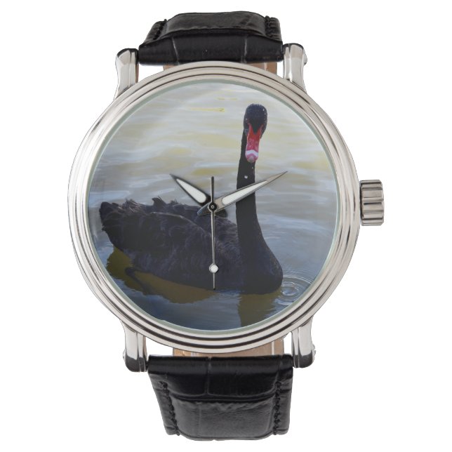 Cisne negro, reloj de pulsera para hombres (Anverso)
