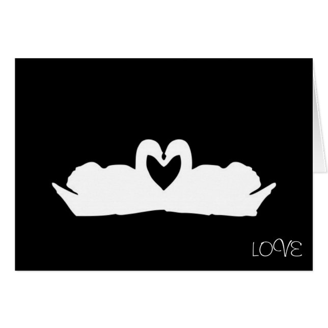 Cisnes De Amor Negro Y Blanco (Anverso (Horizontal))