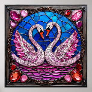 Cisnes de boda elegantes aves blancas arte de armo