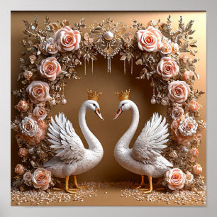 Cisnes de boda romántica amor armonía arte del cie
