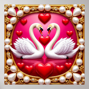 🦢 Cisnes de Boda Románticos Arte de Pared Elegant