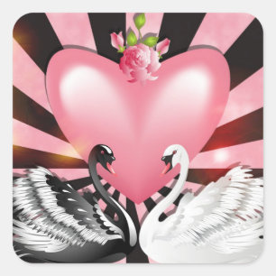 Cisnes de pegatinas amorosos