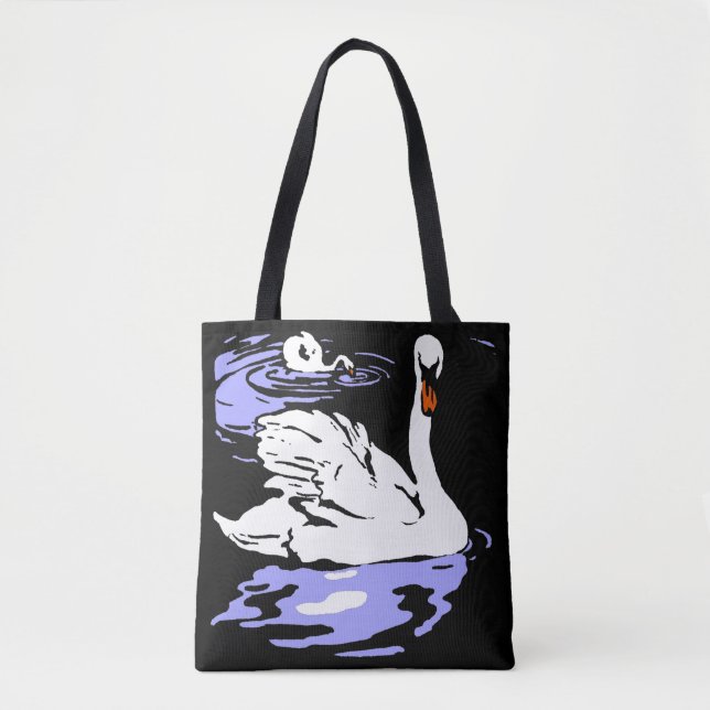 Cisnes de Woodcut victorianas en bolsa (Anverso)