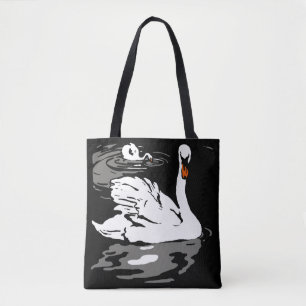 Cisnes de Woodcut victorianas en bolsa