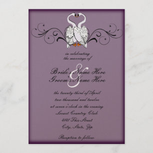 Cisnes del amor que casan la invitación