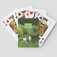 Cisnes en el Lago Verde Monograma Clásico Cartas d