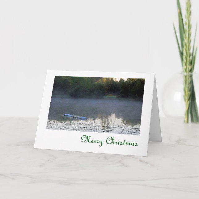 Cisnes en las Felices Navidad de la niebla (Anverso)