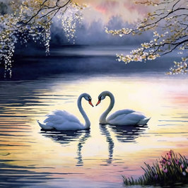Cisnes enamorados rompecabezas