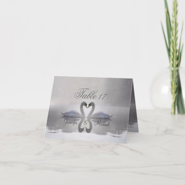 Cisnes enamorados ~ Tarjeta (Anverso)