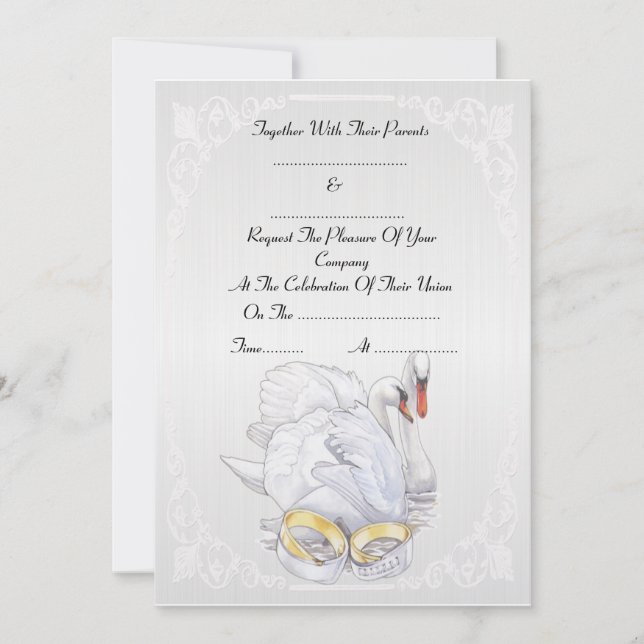 Cisnes - Invitación a la boda (Anverso)