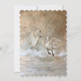Cisnes - Invitación plana tamaño: 12.7 cm x 17.8 c