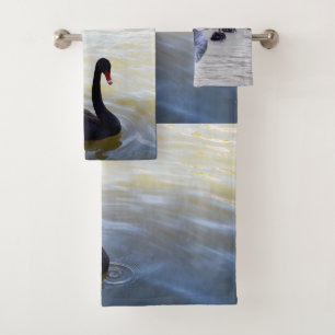 Cisnes negras embriagadoras, conjunto de toallas d