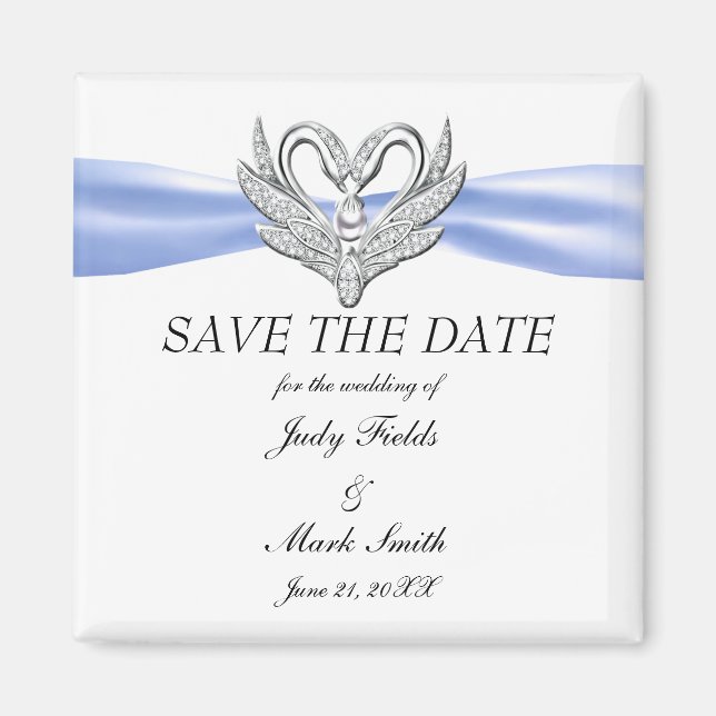 Cisnes Plateados De Cinta Azul Ahorran El Imán De  (Frente)