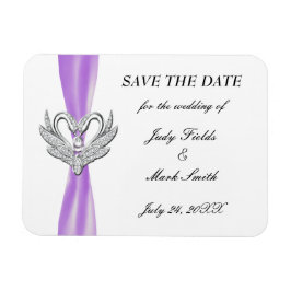 Cisnes Plateados De Cinta Púrpura Ahorran El Imán