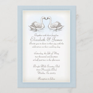 Cisnes que casan invitaciones