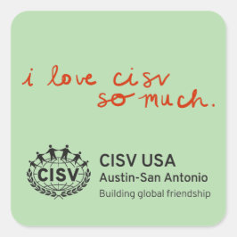 CISV Austin "Amo tanto a CISV". Pegatinas