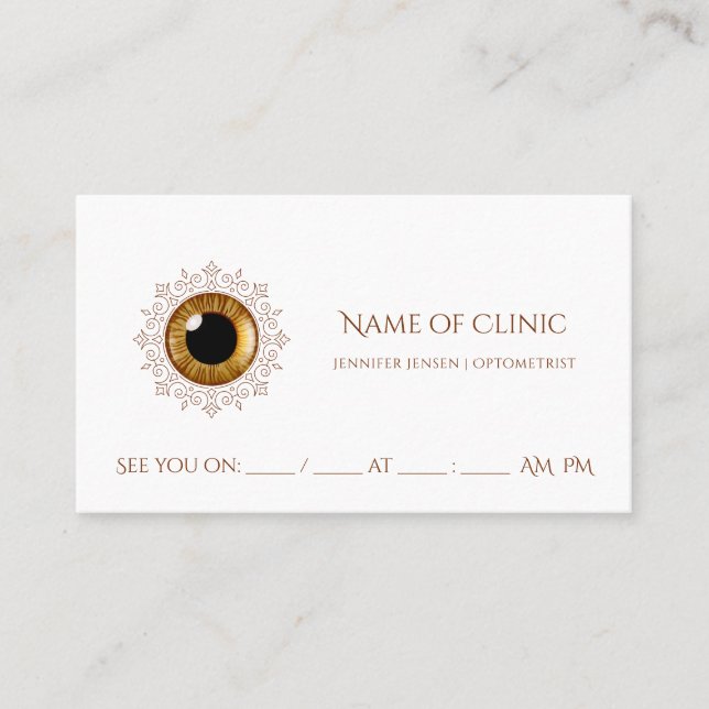 Cita con el optometrista de Brown Eye (Anverso)