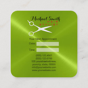 Cita con Estilista de Pelo Metal Verde Inoxidable