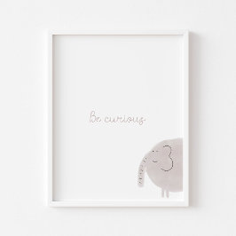 Cita curiosamente elefante estampado de arte en la