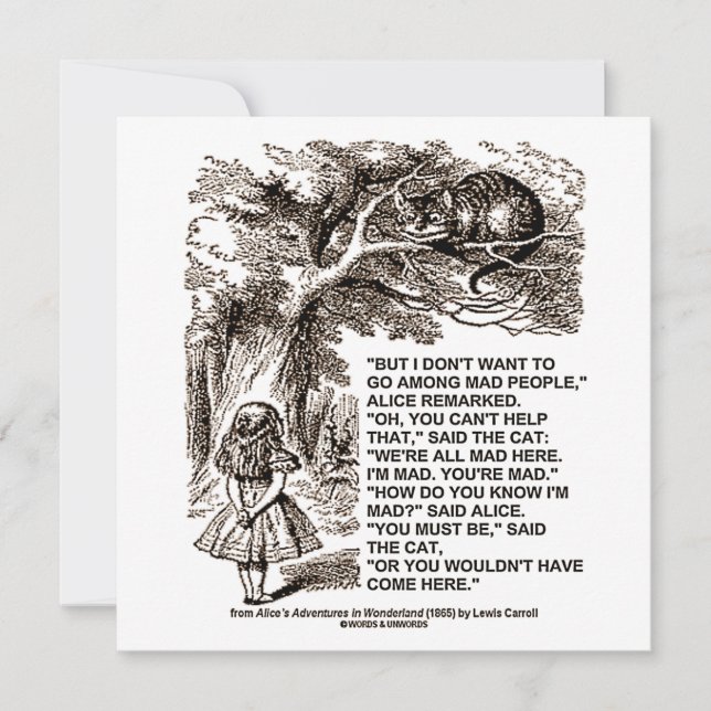 Cita De Alicia Entre Personas Locas (Anverso)