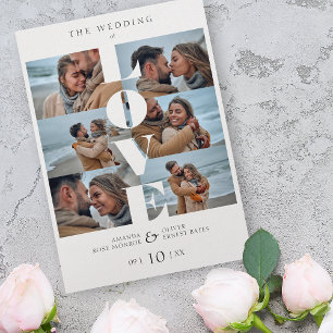 Cita de amor Boda de Collage White Trendy 6 Fotos