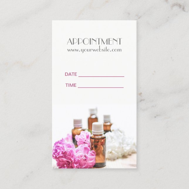 Cita de Aromaterapia de Masaje de Aceite Esencial  (Anverso)