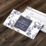 Cita de Beauty Salon Vintage Blue Floral<br><div class="desc">Cartas de Cita Floral Vintage Blue Floral en Salón de Belleza de Artista de maquillaje.</div>