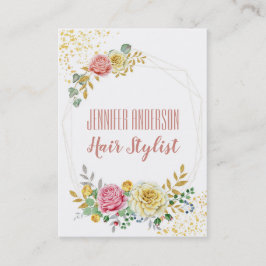 Cita de belleza geométrica floral Purpurina de oro