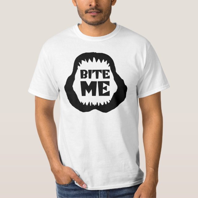 Cita de Bite me - Camiseta de Tiburón Jaws (Anverso)