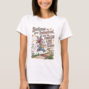 Cita de Bunny motivacional con camisetas de bordad