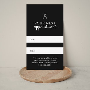 Cita de cabello simple elegante negro y blanco