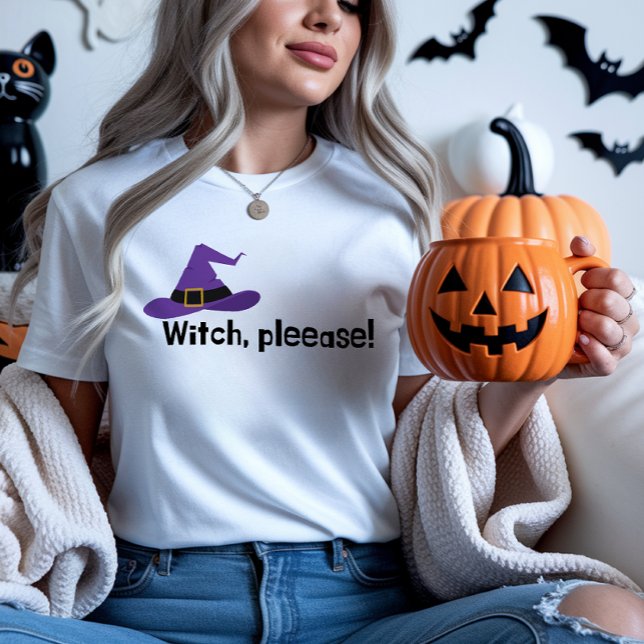 Cita de Camiseta de Halloween de Witch Please Funn (Witch Please Halloween Tshirt)