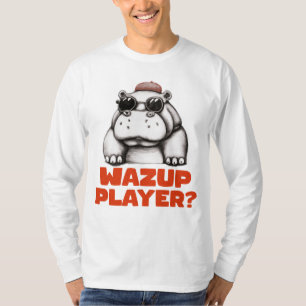 cita de camiseta de impresión animal divertida   H