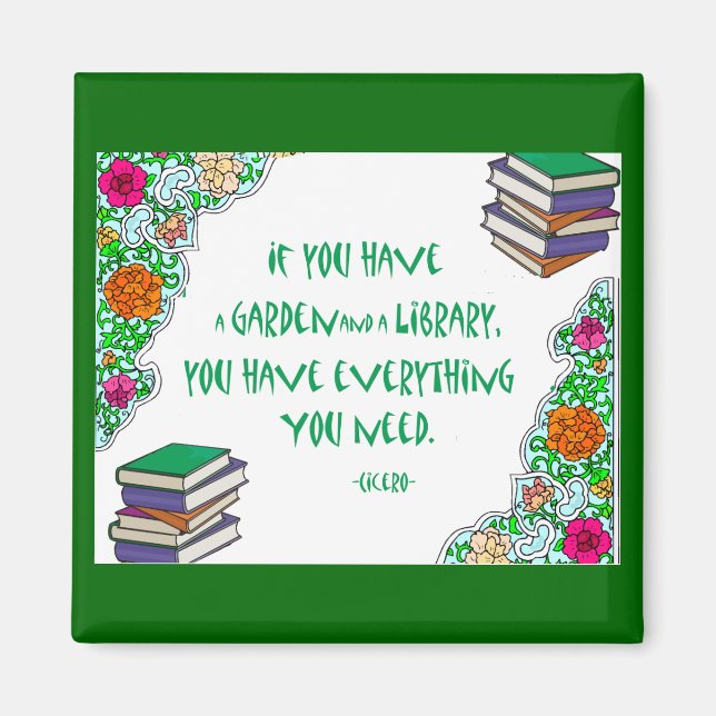 Cita de Cicerón en el imán de las bibliotecas (Frente)