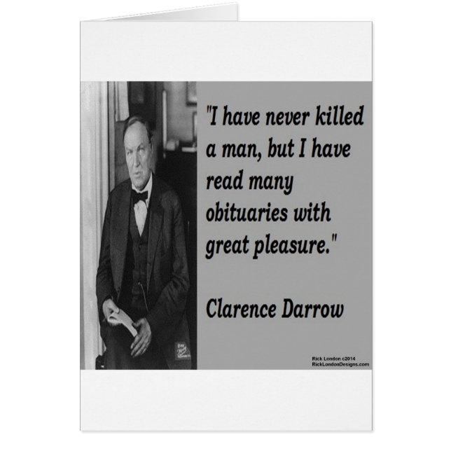 Cita de Clarence Darrow y obituario (Frente)