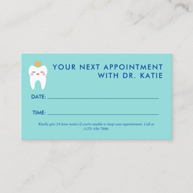 Cita de Dentista Pediátrico Cute Queen (Anverso)