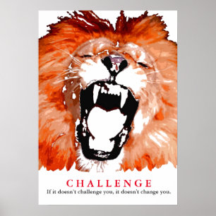 Cita de desafío motivacional para leones de arte p